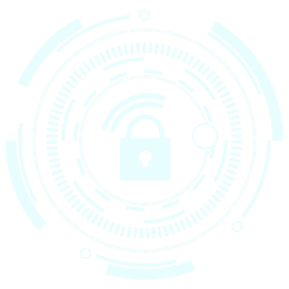 icon of a lock inside of cyberpunk looking circle