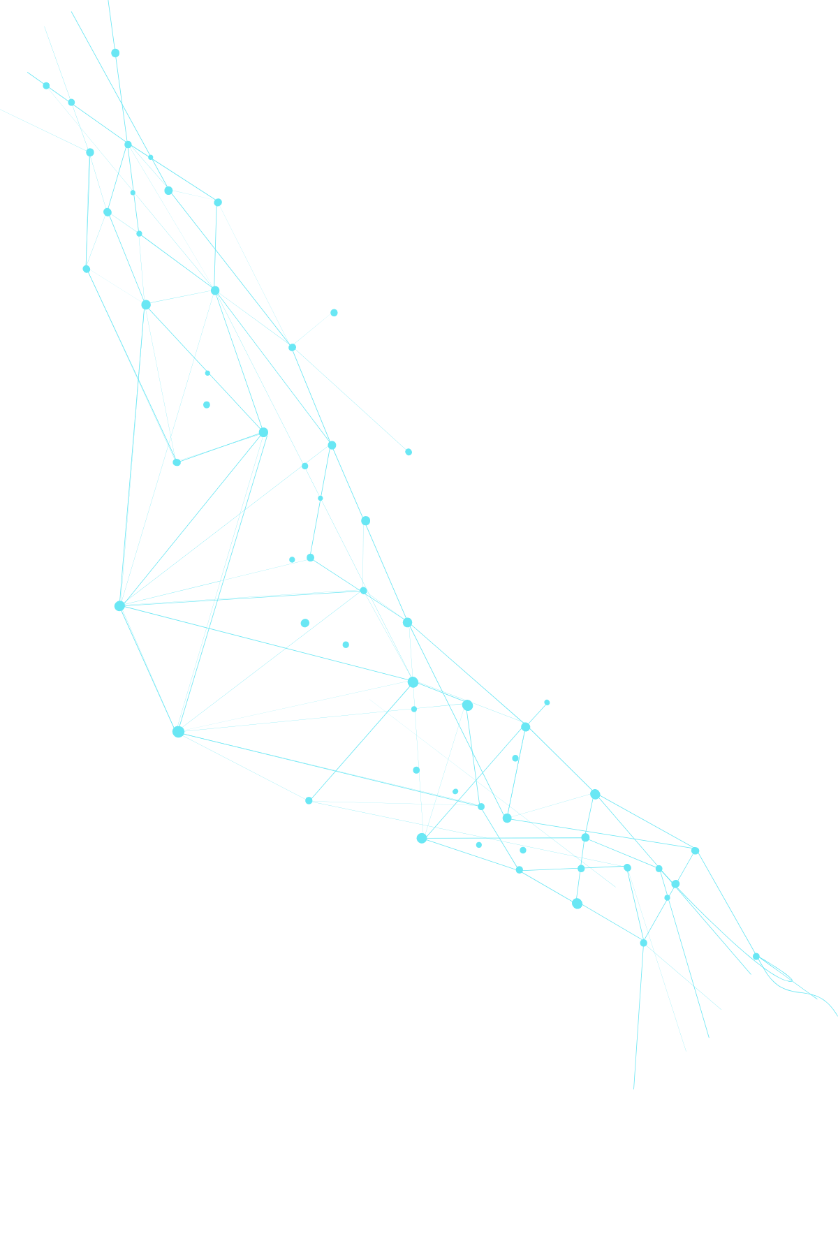 multiple aqua colored lines and dots connected to each other